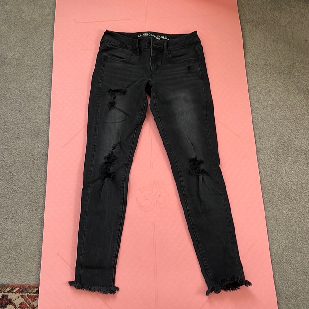 American Eagle Super-Low Rise Ripped Jeggings